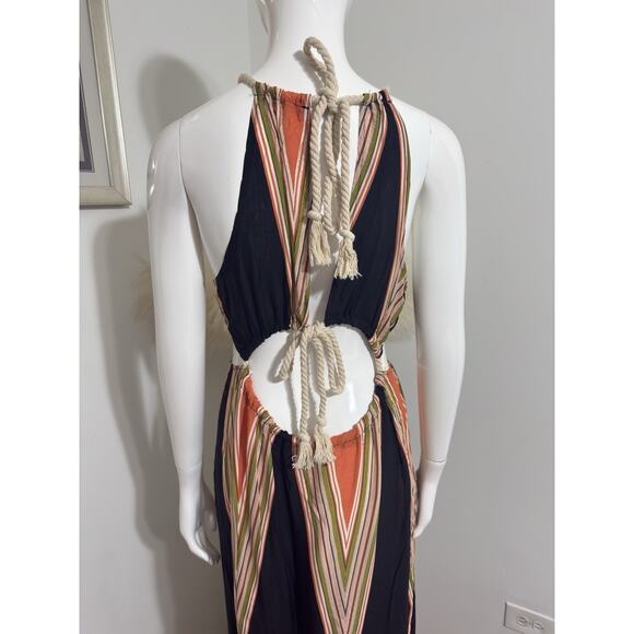 Women’s Biubiu Halter Boho Cover-Up Maxi Dress – Aztec Print – Size M NWT - Picture 7 of 14